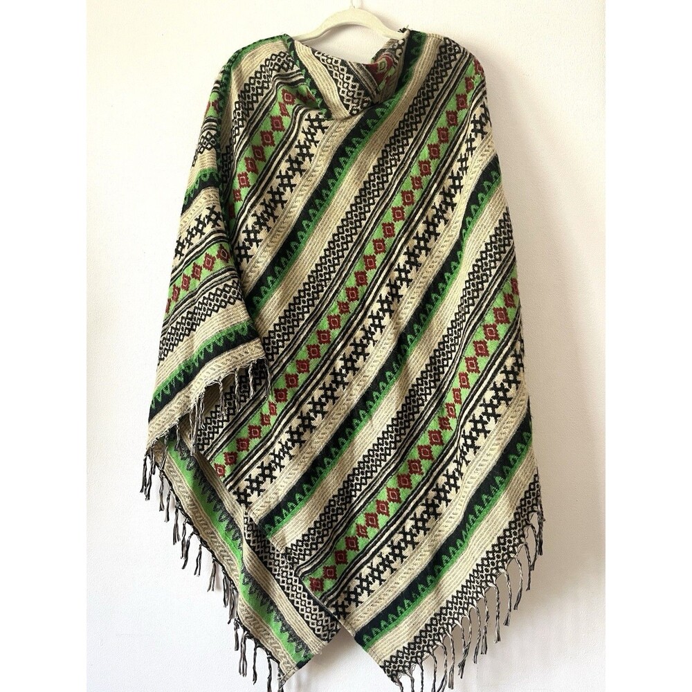 Baja Cienfuegos Poncho Free Size Boho Festival Blanket